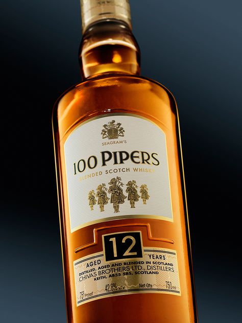 Seagram's 100 Pipers Bottle and Pour on Behance 100 Pipers Whisky, Whiskey Quotes, Strong Drinks, Blended Scotch Whisky, Whisky Bottle, Alcohol Packaging, Whiskey Drinks, Cigars And Whiskey, Scotch Whiskey