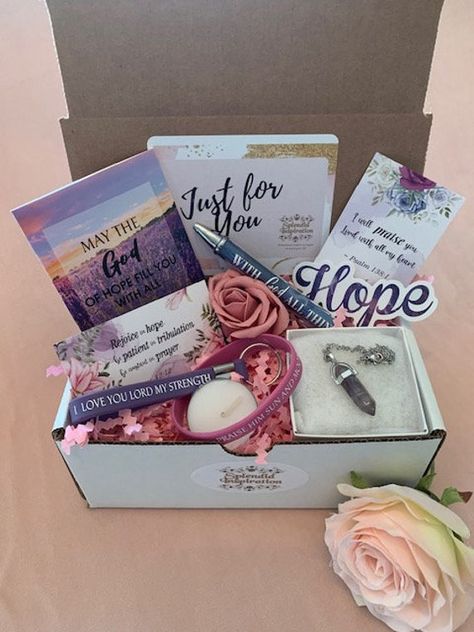 Religious Gifts For Women, Christian Basket, Gifts For Christian Women Ideas, Christian Gift Baskets, Bible Key, Bible Verse Notebook, Mother's Day Basket, Get Well Baskets, Christian Gift Ideas