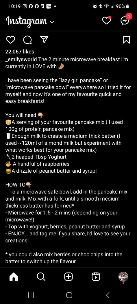 Microwave pancake bowl Microwave Pancake Bowl, Kodak Pancakes, Smores Pancakes, Microwave Pancakes, Buff Girl, Pancake Bowl, Lunch Meal Prep, Breakfast Food, Breakfast Bowls