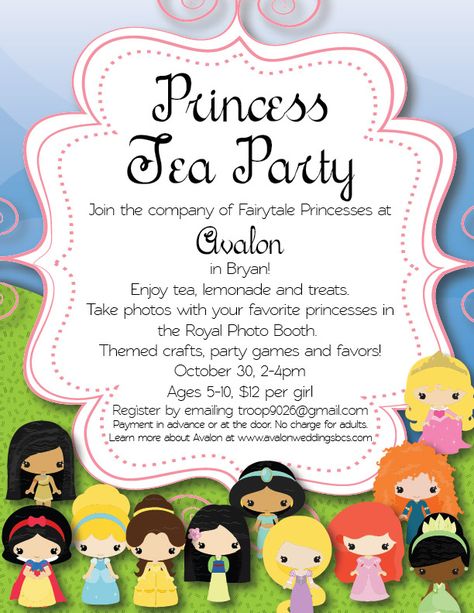 Princess Fundraiser Princess Party Fundraiser, Princess Tea Party Fundraiser, Kappa Delta Chi, Key Club, Parent Night, Dance Camp, Delta Chi, Princess Tea Party, Fundraiser Ideas