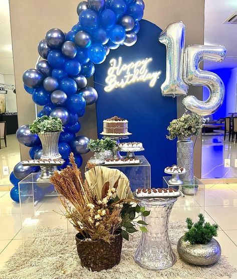 Boys 15 Birthday Party Ideas, 15 Party Ideas, Balloon Decoration For Birthday, Baby Boy Birthday Decoration, Decoration Ideas For Birthday, Baby Boy Balloons, 15th Birthday Party Ideas, Boy Birthday Decorations, Its A Boy Balloons