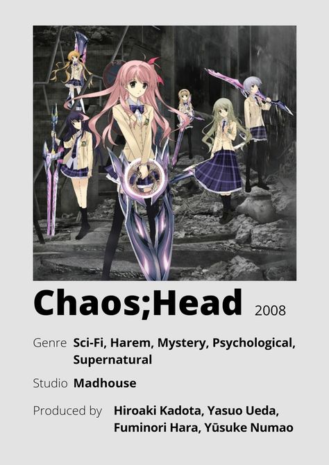 Chaos Head, Aho Girl, Poster Information, Anime Minimalist Poster, Tamako Love Story, Anime Suggestions, Animes To Watch, Poster Anime, Anime Printables