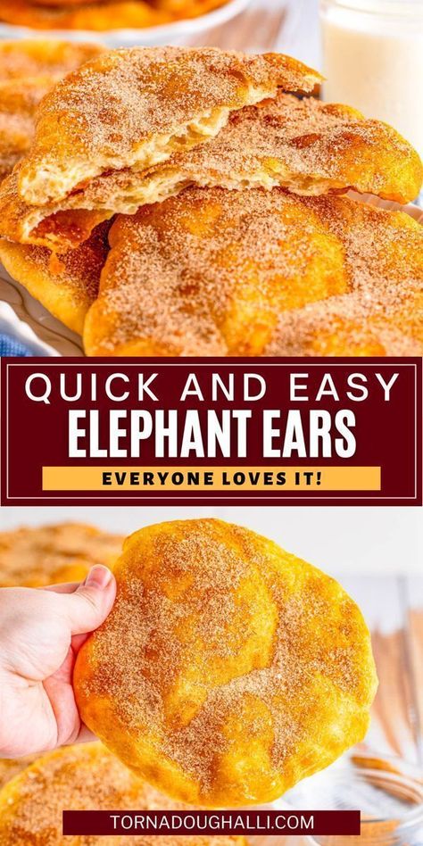 Elephant Ears Recipe, Hot Snacks, State Fair Food, Fair Food, Fried Dough, Special Desserts, Funnel Cake, Elephant Ears, Bread Recipes Sweet