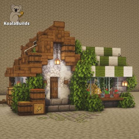 Tap to watch the tutorial Minecraft Blossom Town, Easy Minecraft Cottage Tutorial, Mc Cottagecore Builds, Minecraft Town Inspiration, Village Buildings Minecraft, Minecraft Village Ideas Houses Easy, Minecraft Villager House Ideas Cottagecore, Village Homes Minecraft, Minecraft Cottage Town