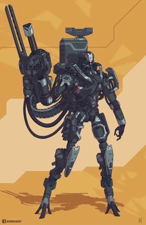 ArtStation - Harbinger , Nemanja Stankovic Mecha Suit, Game Gui, Cool Robots, Arte Robot, Arte Cyberpunk, Cyberpunk Character, Power Armor, A Robot, Robot Design