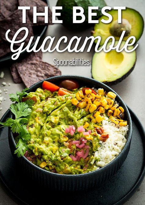 Bacon Guacamole, Charred Corn, Pickled Onion, Best Guacamole, Best Guacamole Recipe, Picnic Summer, Easy Appetizers, Guacamole Recipe, Potluck Recipes