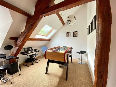 Room In The Attic, Extra Rooms, The Attic, Extra Room, Music Room, Game Room, Small Spaces, Room Design, New Homes