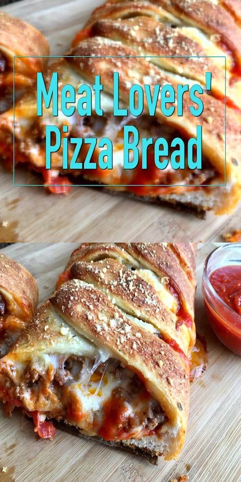 Stromboli Recipe Easy, Pizza Bread Recipe, Resep Pasta, Meat Lovers Pizza, Stromboli Recipe, Perfect Pizza, Pizza Recipes Homemade, Fun Easy Recipes, Pizza Recipes Dough