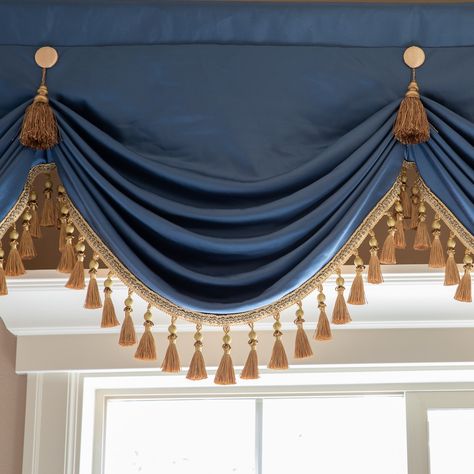 Solid Faux Silk - Navy Blue Austrian Swag Style Curtains Ideas For Living Room, Curtain Decoration Ideas, Window Curtains Ideas, Trendy Curtains, Kitchen Curtain Ideas, Curtain Ideas For Living Room, Living Room Curtain Ideas, Room Curtain Ideas, Roman Curtain