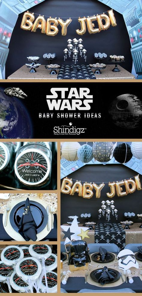 Star Wars Baby Shower Ideas, Star Wars Baby Shower Decorations, Decoracion Star Wars, Baby Jedi, Star Wars Baby Shower, Star Wars Nursery, Boy Baby Shower Ideas, Star Wars Birthday Party, Fiesta Baby Shower