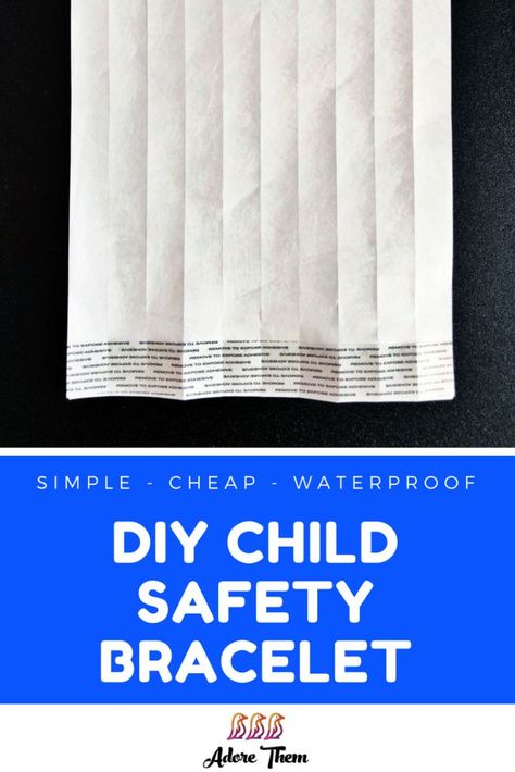 DIY Child Safety Bracelet -- child safety - travel safety - kid safety band - kid safety wristband - id bracelet - parenting - kids Kids Safety Bracelet, Safety Bracelet, Healthy Food Ideas, Eat Healthy Food, 72 Hour Kits, Band Kid, Travel Safety, Toddler Boy Fashion