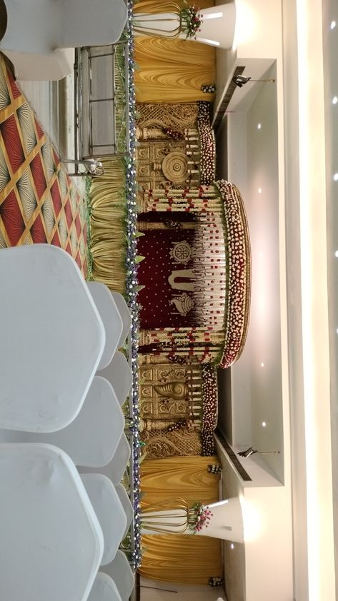 Marriage Mandapam Decoration, Haldi Backdrop Stage Decorations, Mandapam Decoration South Indian, Pelli Mandapam Decoration South Indian, South Indian Wedding Stage Decoration, Backdrop Stage Decorations, Stage Decorations Wedding, Wedding Mandapam, Wedding Manifestation