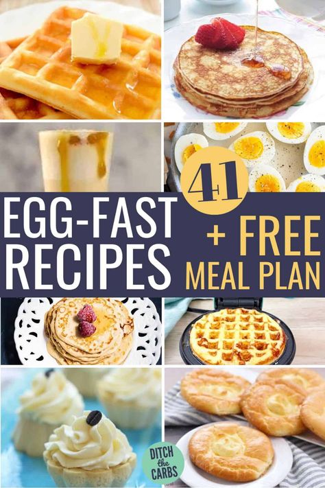 Egg Fast Diet Plan, 3 Day Egg Fast Recipes, Egg Fast Recipes Easy, Egg Fast Keto Meal Plan, Egg Diet Recipes, Keto Egg Fast Recipes, Eggfast Recipes, Egg Fast Recipes, Egg Fast Rules