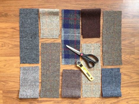 Diy Harris Tweed Patchwork Cushion Patchwork Furniture, Diy Cushion Covers, Patchwork Baby Blanket, Diy D, Patchwork Blanket, Wool Quilts, Patchwork Baby, Patchwork Cushion, Patchwork Pillow