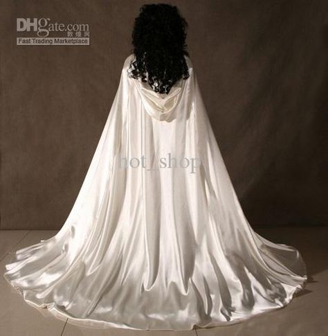 White Satin Cape Cloak Medieval Renaissance Wedding Costume Custom Any colour Cloak Medieval, Fur Shawl Wedding, Wedding Cloak, Cape Cloak, Cape Wedding Dress, White Costumes, Bolero Wedding, Bridal Jacket, Bridal Shawl