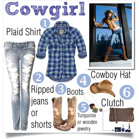 "DIY Cowgirl Costume" by jewelss2 on Polyvore Diy Cowgirl Costume, Cowgirl Costume For Women, Cowgirl Costume Kids, Cowgirl Costume Diy, Easy Homemade Halloween Costumes, Cowgirl Halloween Costumes, Tiara Party, Cowgirl Halloween Costume, Cowgirl Halloween