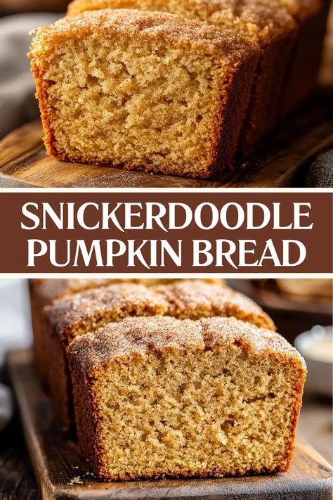 Snickerdoodle Pumpkin Bread combines the best fall flavors—pumpkin and cinnamon-sugar! This easy, moist loaf is perfect for chilly mornings or cozy desserts. Make it today and share a slice of fall goodness with your loved ones. 🍁 Click to save the recipe! Pumpkin Gingerbread Loaf, Snickerdoodle Pumpkin Bread, Cozy Desserts, Gingerbread Loaf, Pumpkin Gingerbread, Moist Pumpkin Bread, Pumpkin Loaf, Dessert Recipies, Recipes Sweet