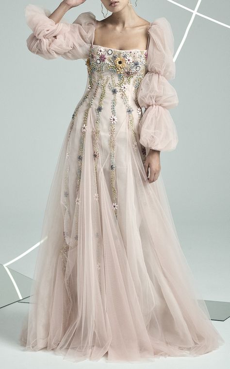 Rachel Gilbert Trunkshow | Moda Operandi Look Gatsby, Mode Editorials, Rachel Gilbert, Mode Boho, Fantasy Gowns, Fairytale Dress, فستان سهرة, Fantasy Dress, Gowns With Sleeves