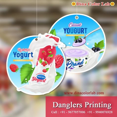 Dangler Design, Yogurt Brands, Shelf Talkers, Background Images Free Download, Natural Yogurt, Color Lab, Pop Design, Printing Company, Printing Companies