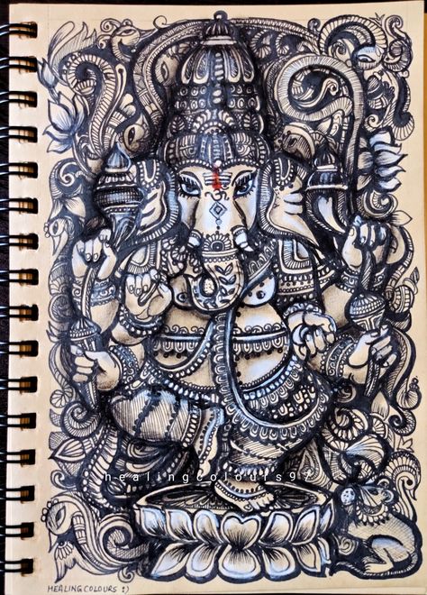 Ganesh Chaturthi Special, Ganesha Chaturthi, Ganpati Bappa Morya, Ganesha Drawing, Bappa Morya, Temple Art, Ganpati Bappa, Ganesh Chaturthi, Mandala Drawing