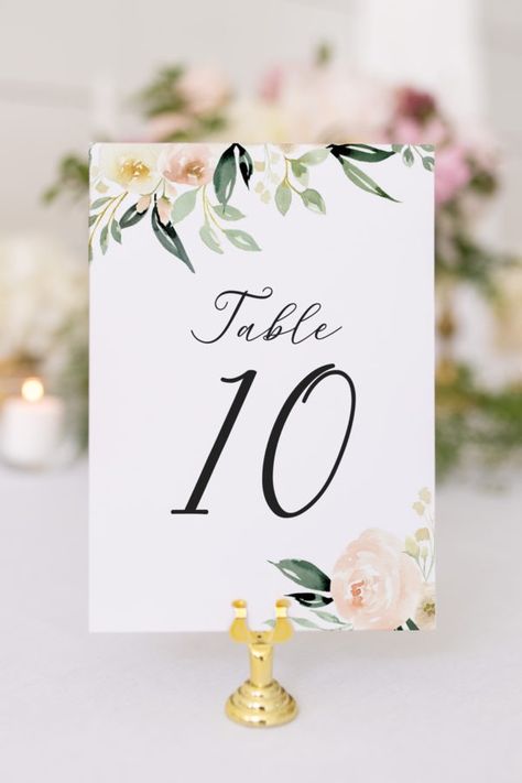 Table Numbers Free Printable Table Number Templates With Printable Table Number Cards Template Winter Wedding Table Numbers, Unique Table Numbers Wedding, Flower Table Numbers, Table Numbers Wedding Elegant, Unique Table Numbers, Photo Table Numbers, Watercolor Table Numbers, Table Numbers Wedding Diy, Framed Table Numbers