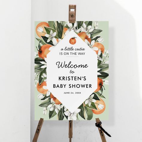 Green Template, Cutie Is On The Way, Gender Neutral Invitations, Citrus Baby, Twins Baby Shower Invitations, Baby Shower Tags, Sweet Rain, Baby Shower Templates, Welcome Sign Template