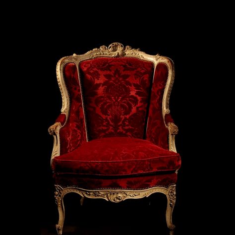 Beauty And The Beast Bedroom, Royal Chair, Louis Xvi Furniture, Fancy Chair, Floral Furniture, Classy Furniture, Furniture Design Sketches, Plush Chair, Bungalow Style House Plans