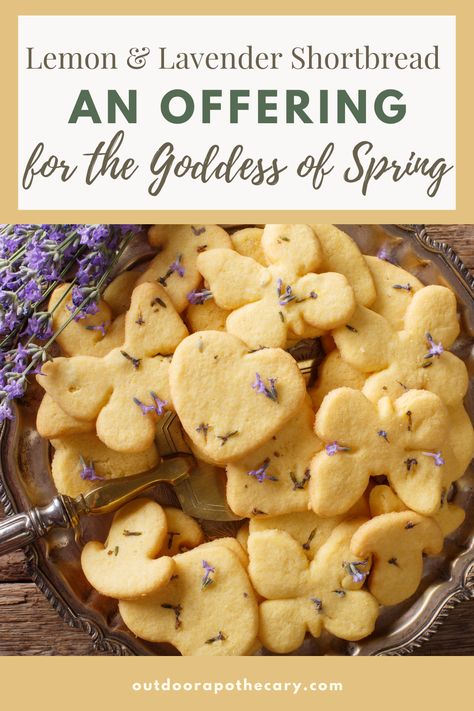 Spring Equinox Baking, Beltane Dessert Recipes, Ostara Recipes Baking, Summer Solstice Cookies, Herbal Cookie Recipes, Kitchen Witch Cookies, Ostara Simmer Pot Recipes, Ostara Traditions Recipes For, Easter Shortbread Cookies