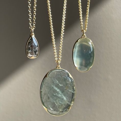 Moonstone Jewellery, Gabriella Kiss, Moss Aquamarine, Aquamarine Pendant, Aquamarine Jewelry, Dope Jewelry, Jewelry Lookbook, Moonstone Jewelry, Jade Jewelry