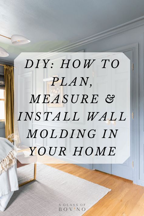 DIY-HOW-TO-PLAN-MEASURE-INSTALL-WALL-BOX-MOLDING-TRIM Wall Molding Diy, Box Molding, Wall Trim Molding, Diningroom Ideas, Box Trim, Molding Ideas, Owners Suite, Ny Apartment, Bedford Street