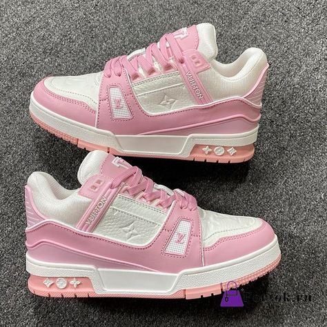 Louis Vuitton Trainer Sneaker White and Pink - FORTOK.RU Luis Vuitton Shoes Sneakers, Expensive Sneakers Women, Pink Louis Vuitton Shoes, Pink And White Sneakers Outfit, Luis Vuitton Sneaker, Louis Vuitton Sneakers Outfit Women, Lv Sneakers Women Outfit, Lv Shoes Women, Zapatillas Louis Vuitton