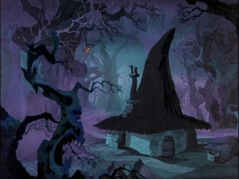 Witches house رسم كاريكاتير, Disney Background, Witch House, Old Disney, Arte Inspo, Witch Art, Cartoon Background, Animation Background, Robin Hood