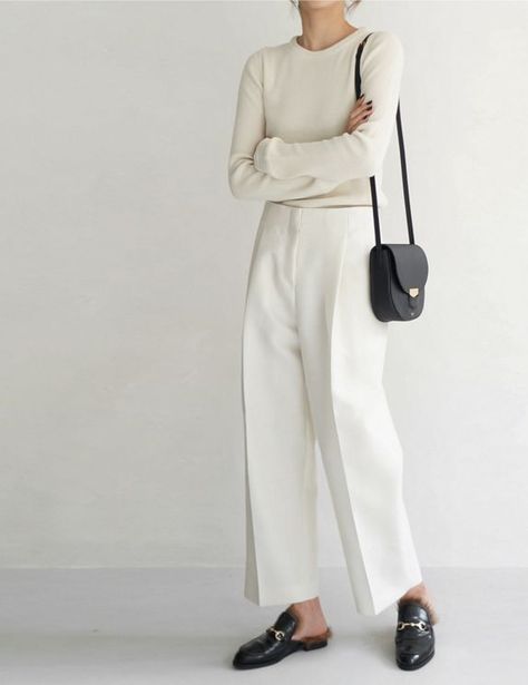 Elegante Outfits, White Tops Outfit, Summer Work, Simple Chic, Wide Pants, 가을 패션, Fashion 2020, White Aesthetic, White Outfits