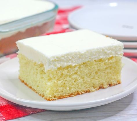 Vanilla Wacky Cake Vanilla Wacky Cake Recipe, Vanilla Crazy Cake, Lemon Poke Cake, Wacky Cake Recipe, Poke Cake Lemon, Wacky Cake, Crazy Cake, Yellow Cake Recipe, Dairy Free Cake