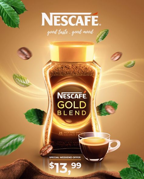 Creative Coffee Poster Design, Coffee Ads Design, Nescafe Ads, Coffee Creative Ads, Coffee Social Media Design, Ads Poster Design, Coffee Social Media Post, Coffee Social Media, Coffee Ads