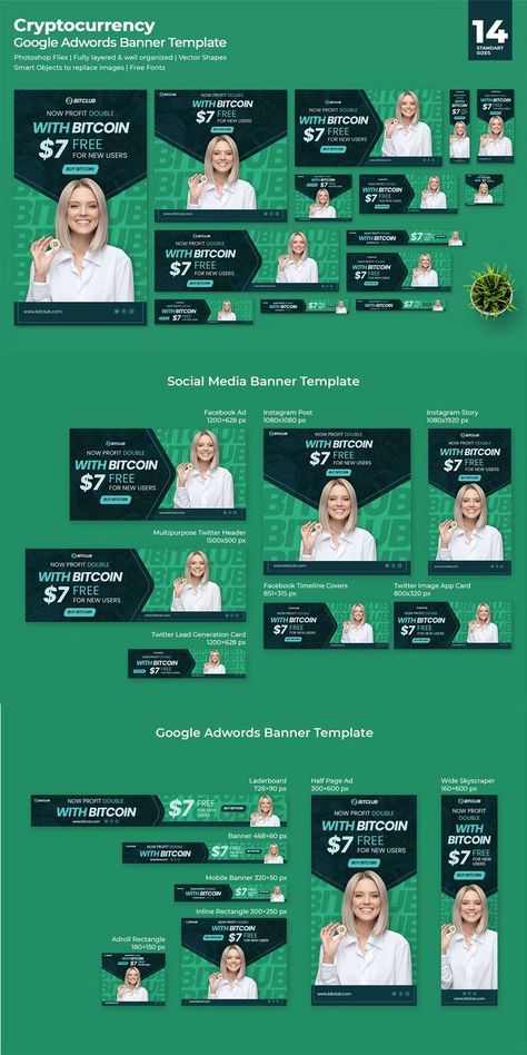 Cryptocurrency Google Ads Banners Template PSD Photoshop Psd Files, Google Ad Design, Google Ads Design Creative, Display Ads Design, Web Banner Design Creative, Google Banner Design, Creative Banner Ads, Google Ads Design, Google Display Ads