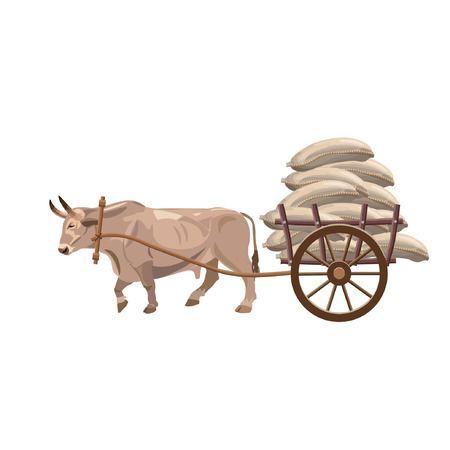 Carabao Drawing, Carabao Cartoon, Bullock Cart Drawing, Carabao Drawing Cartoon, Carabao Clipart, Indian Cow Illustration, Cartoon Farm Background, Horse Drawn Cart, Medieval Symbols