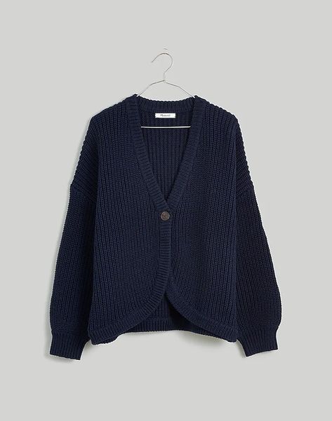 Madewell Cardigan, Cropped Cardigan Sweater, Pocket Cardigan, Madewell Sweater, Open Knit Cardigan, Ribbed Cardigan, Madewell Sweaters, Dark Indigo, Style Cardigan