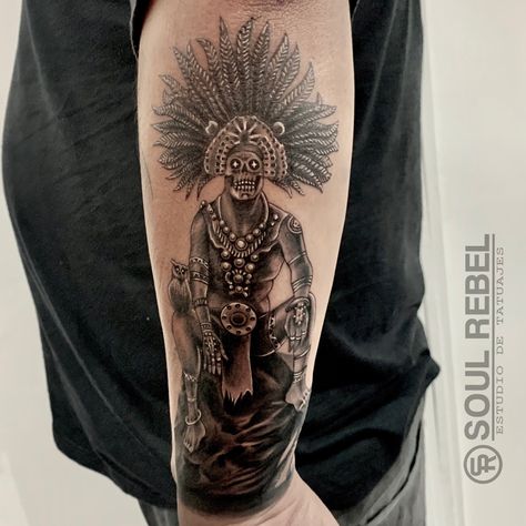 Aztec God Of Life, Thigh Piece Tattoos, Aztec Warrior Tattoo, Aztec Tattoos Sleeve, Azteca Tattoo, Full Chest Tattoos, Lion Art Tattoo, Aztec Tattoos, Aztec Tattoo Designs