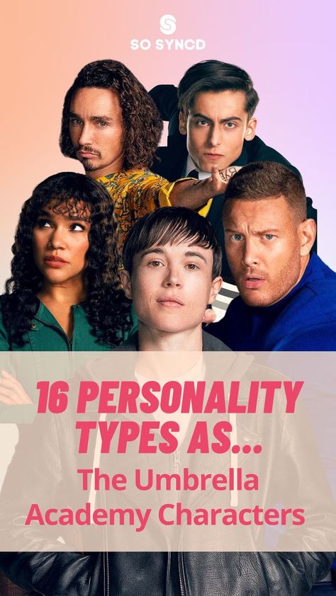 Today we take a look at the 16 personality types of The Umbrella Academy characters. The Umbrella Academy is a superhero show on Netflix that follows the lives of seven siblings. The siblings were born with superpowers and then bought and raised by a billionaire to save the world. Types Of Siblings, Diego Umbrella Academy, Umbrella Academy Characters, Characters Personality, 16 Personality Types, The 16 Personality Types, Superhero Shows, Number Seven, Character Personality