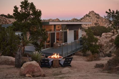 Photo 5 of 12 in A Prefab Home Takes Shape Among the Boulders of Yucca Valley - Dwell Prefab Home, Roof Overhang, Desert Living, Yucca Valley, True Homes, Creature Comforts, Prefab Homes, Architectural Digest, Bouldering