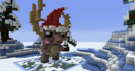 Minecraft Christmas Skin, Minecraft C, Mc Ideas, Welcome To Christmas, Santa's House, Minecraft Christmas, Minecraft Inspiration, Minecraft Map, Cute Reindeer