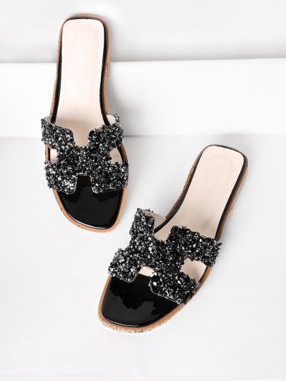 Slides Slippers, Luxury Designer, Fashion Ideas, Mule Shoe, Luxury Design, Slides, Sequin, Slippers, Style Inspiration