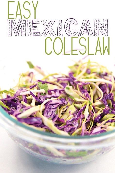 Kale Coleslaw, Cabbage Slaw For Tacos, Slaw For Tacos, Cabbage Tacos, Mexican Coleslaw, Mexican Slaw, Slaw For Fish Tacos, Cabbage Slaw Recipes, Taco Side Dishes