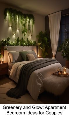 Apartment Bedroom Ideas For Couples, Bedrooms For Couples, Green Bedroom Decor, Earthy Bedroom, Apartment Decoration, Apartment Bedroom Decor, Appartement Design, Apartment Bedroom, Inspire Me Home Decor