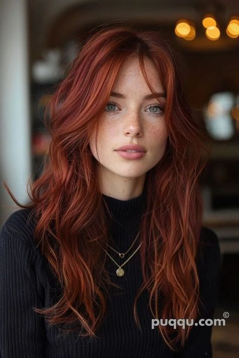 Red Hair With Bangs, Haircut Tips, Long Shag Haircut, Long Shag, Red Hair Inspo, Extension Hair, Red Haired Beauty, Dark Red Hair, Long Red Hair