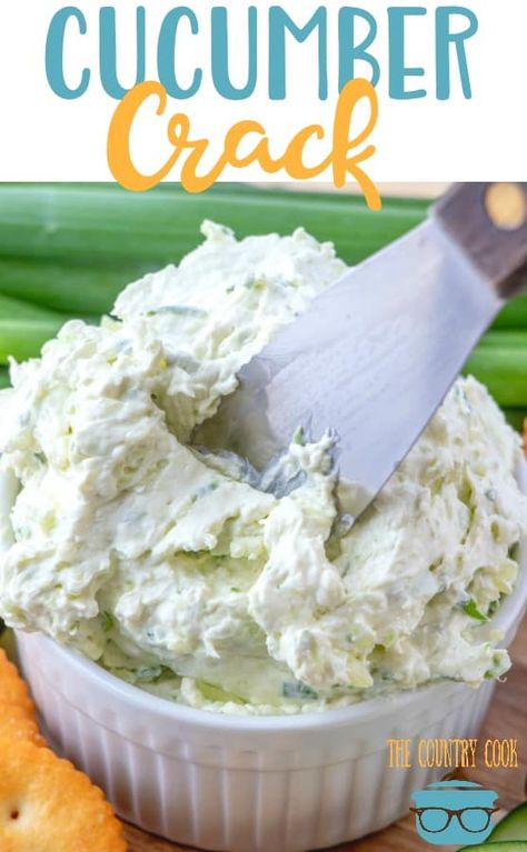 CUCUMBER CREAM CHEESE SPREAD (+Video) - appetizer #appetizer #popular Cucumber Spread, Cucumber Cream Cheese, Resep Vegan, Cream Cheese Spread, Creamy Cucumbers, Country Cook, The Country Cook, Cream Cheese Spreads, Cucumber Recipes