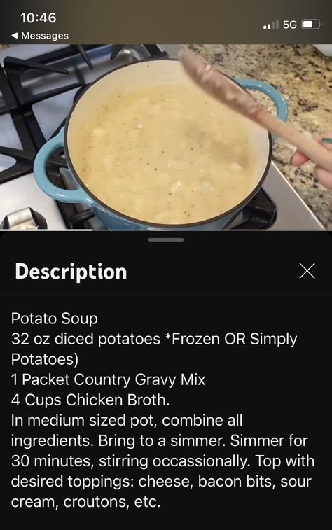 Country Gravy Potato Soup, Potato Soup With Country Gravy, Pioneer Gravy Mix Potato Soup, Pioneer Gravy Mix Recipes, Simply Potatoes, Gravy Packet, Potato Gravy, Potato Soup Easy, Country Gravy