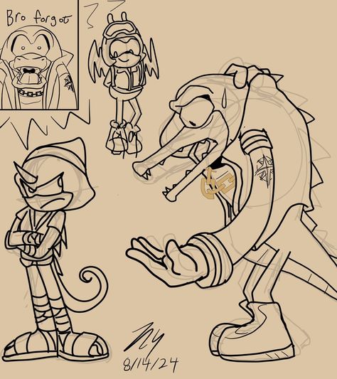 Ok boomers Charmy has Beelys now Idk what I did this for but Vector needs to stop leaving his kids to go do other things I'll try to draw more 😭 --- #sonicboom #sonicboomtvshow #teamchaotix #charmybee #espiothechameleon #vectorthecrocodile Sonic Boom, To Draw, My Art, Tv Shows, Drawings, Instagram, Art