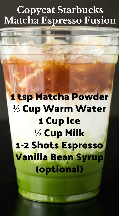 How To Make Starbucks Matcha Espresso Fusion Drink Matcha Espresso, Matcha Drink Recipes, Resep Starbuck, Matcha Green Tea Recipes, Starbucks Matcha, Matcha Recipes, Matcha Latte Recipe, Green Tea Recipes, Copycat Starbucks